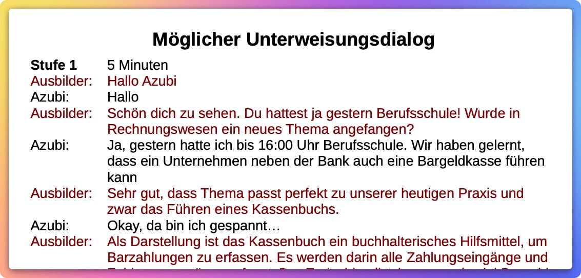 Auszug aus dem Dialog